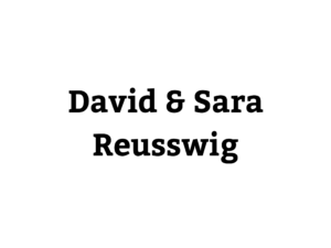 David & Sara Reusswig in bold black text on a white background